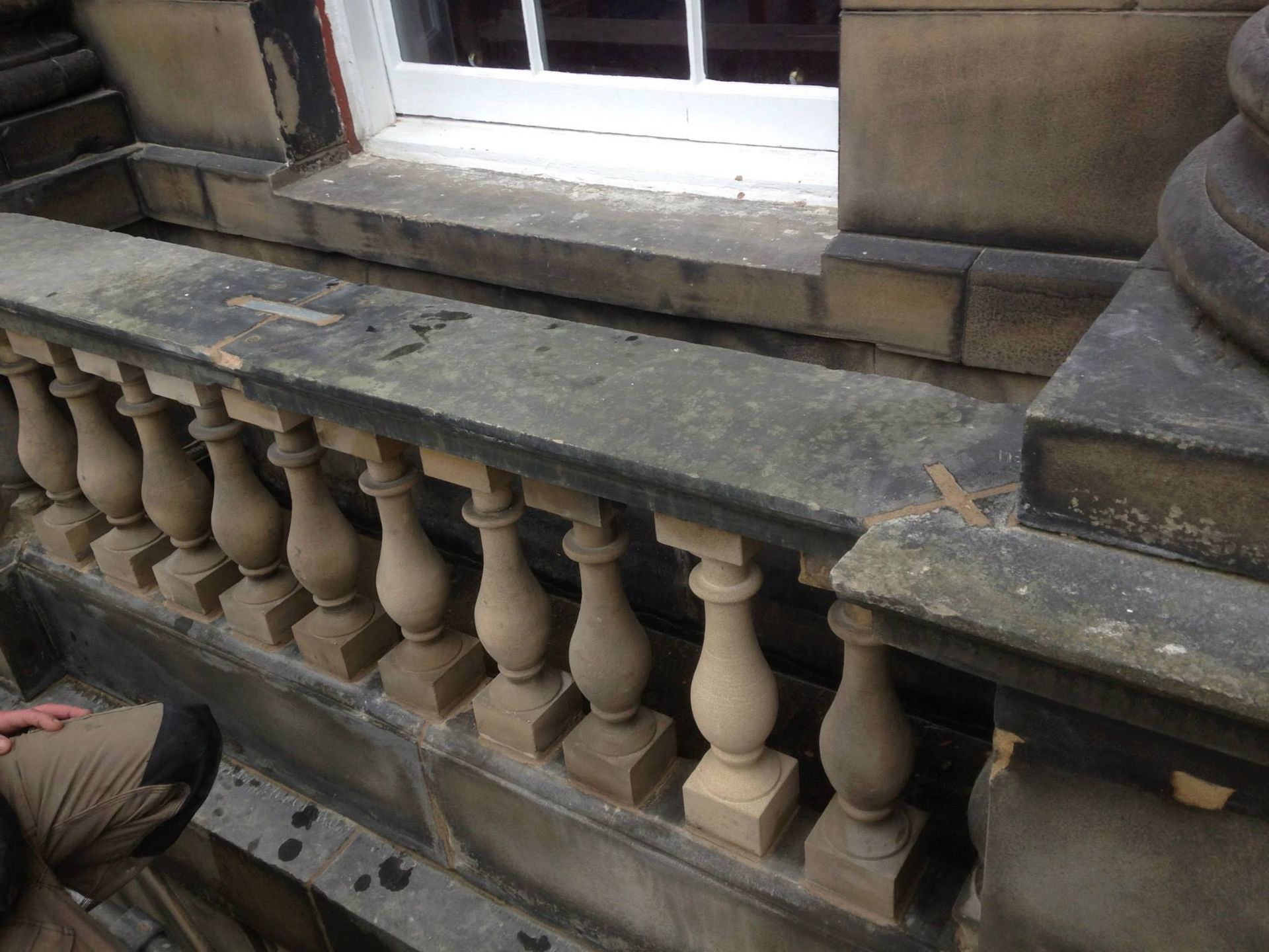 Finest Edinburgh stone masonry with traditional balustrade craftsmanship by IMC Stonemasons Limited.